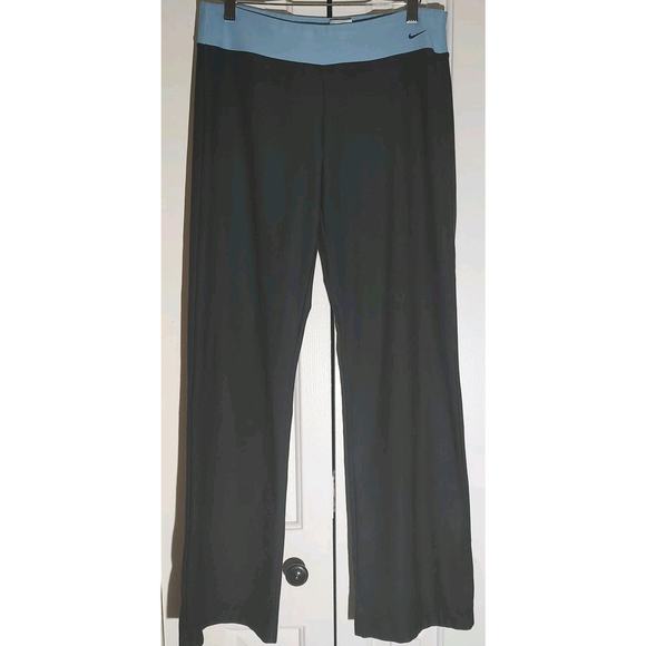 Women's Nike Pants Black Straight Leg Yoga Athleisure Stretch Bottoms - Medium - Picture 2 of 6